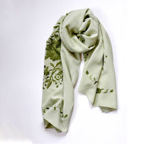 Load image into Gallery viewer, Embrodered Silk Scarf
